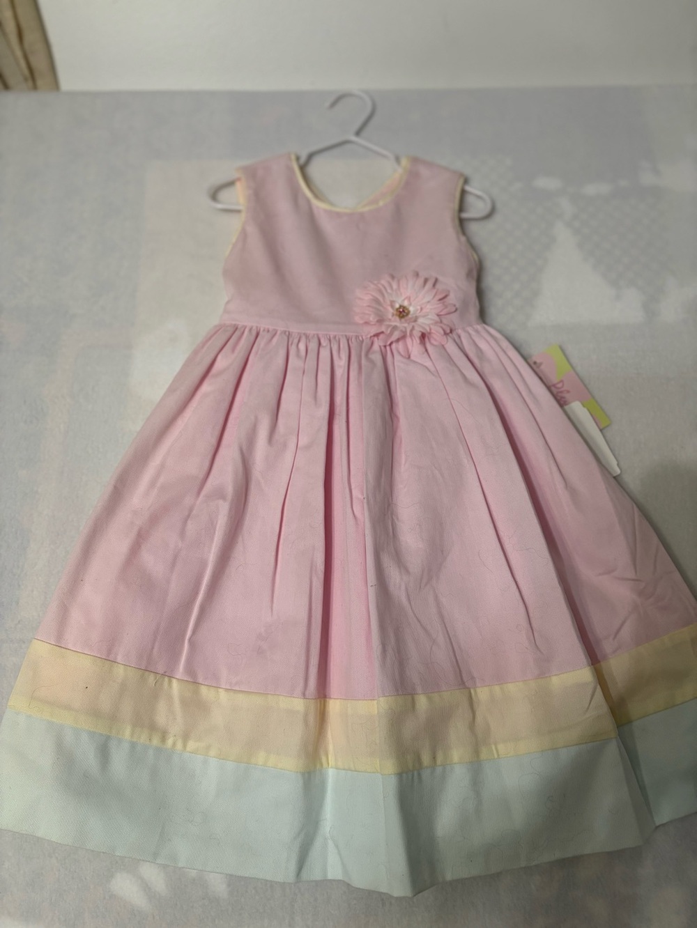 Vintage Plum Pudding Ltd. Girls Size 4 Dress NWT Pastel Colorblock Deadstock
